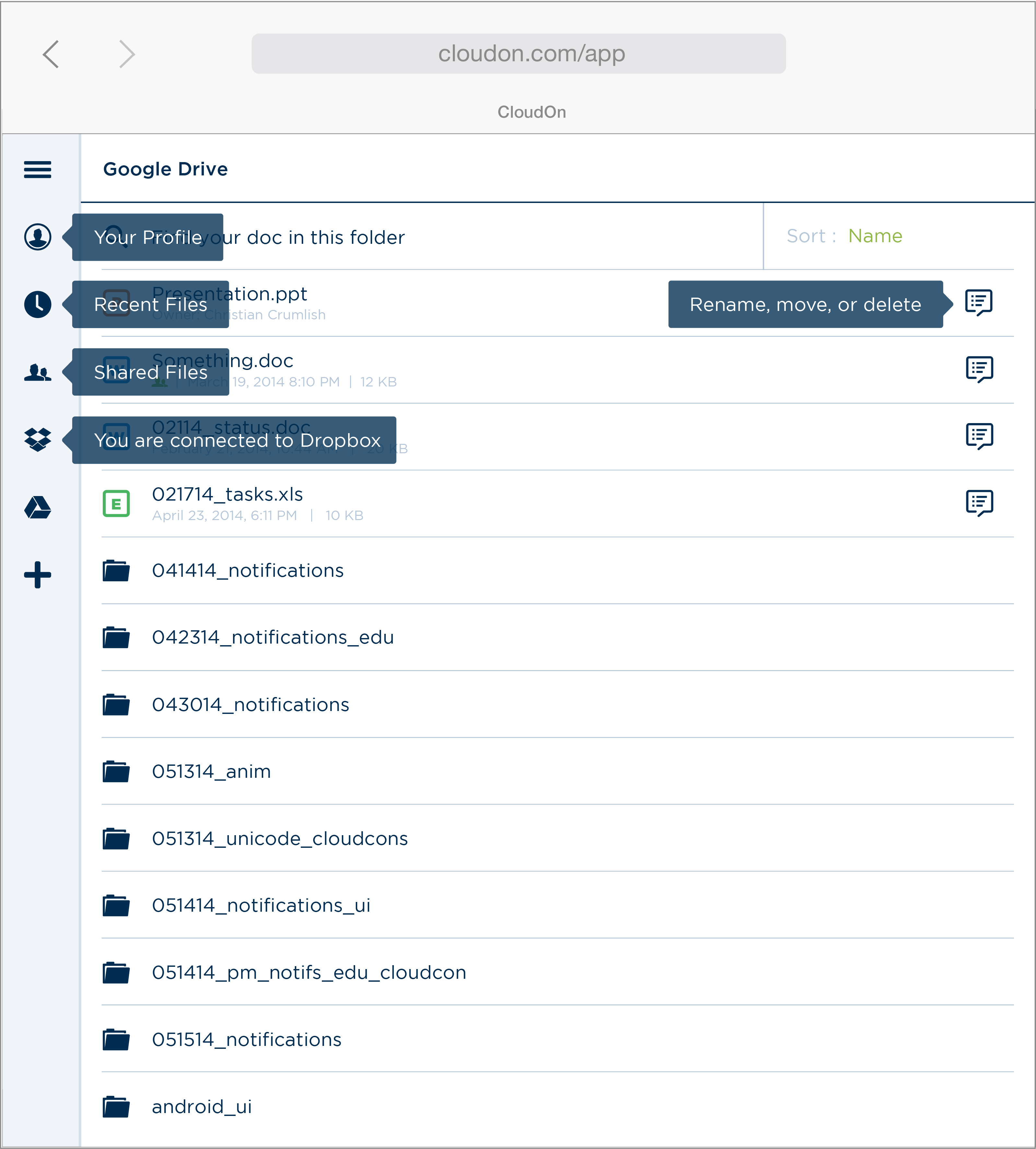 CloudOn File Manager