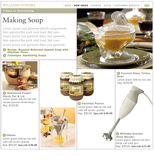 Williams-Sonoma Website Design